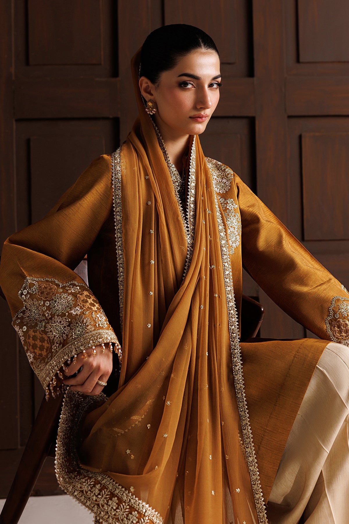 EMBROIDERED RAW SILK PR-1370