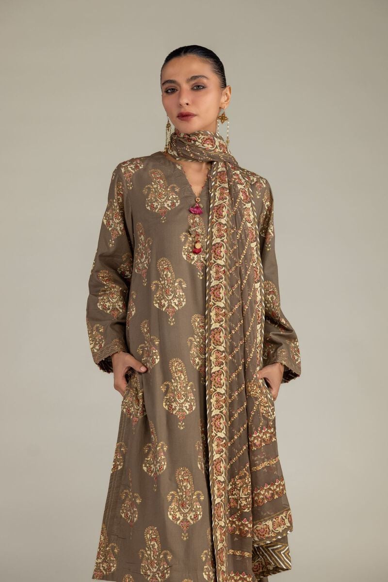 Brown Silk Kurta