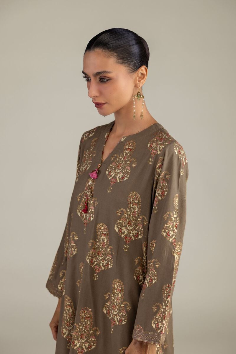 Brown Silk Kurta