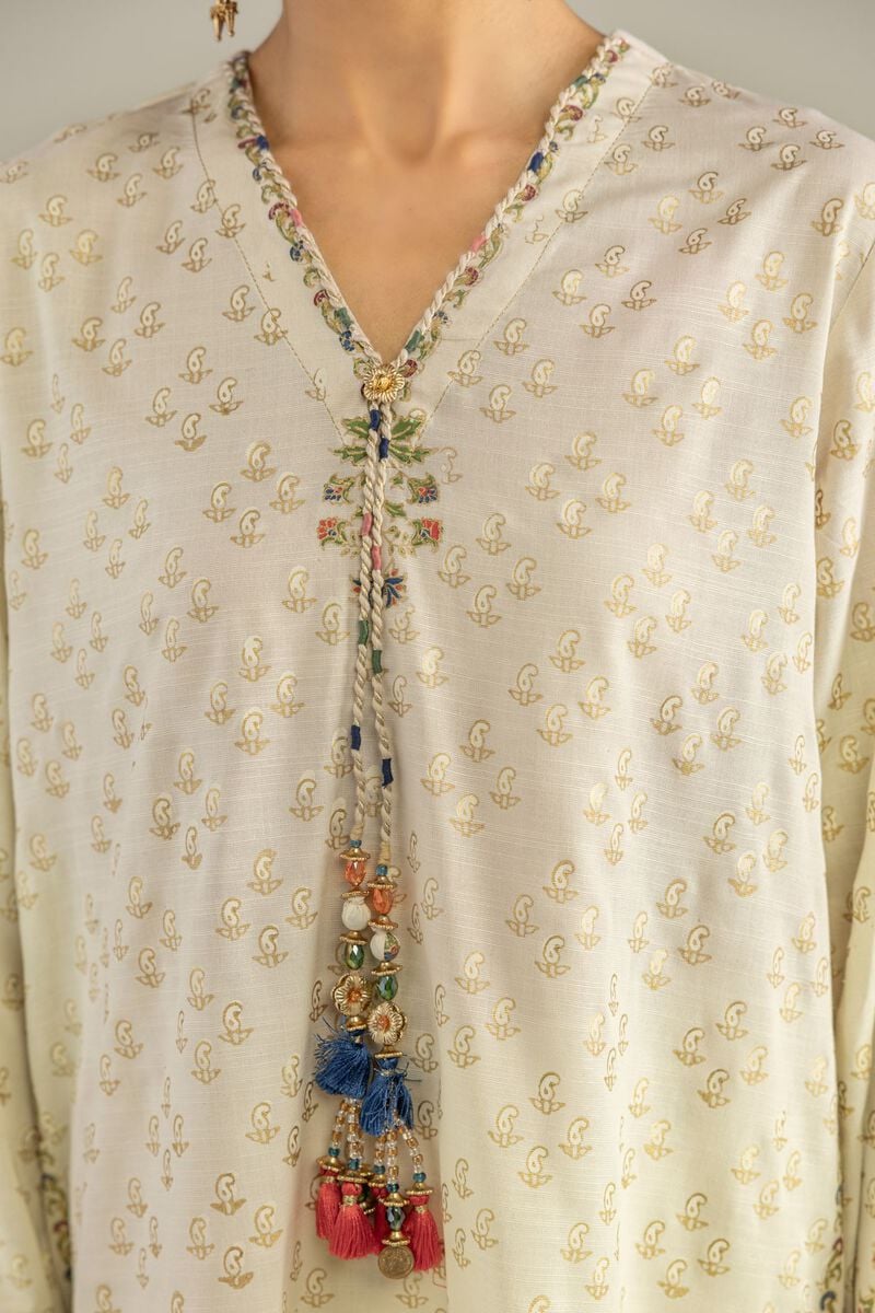Floral V-Neck Kurta