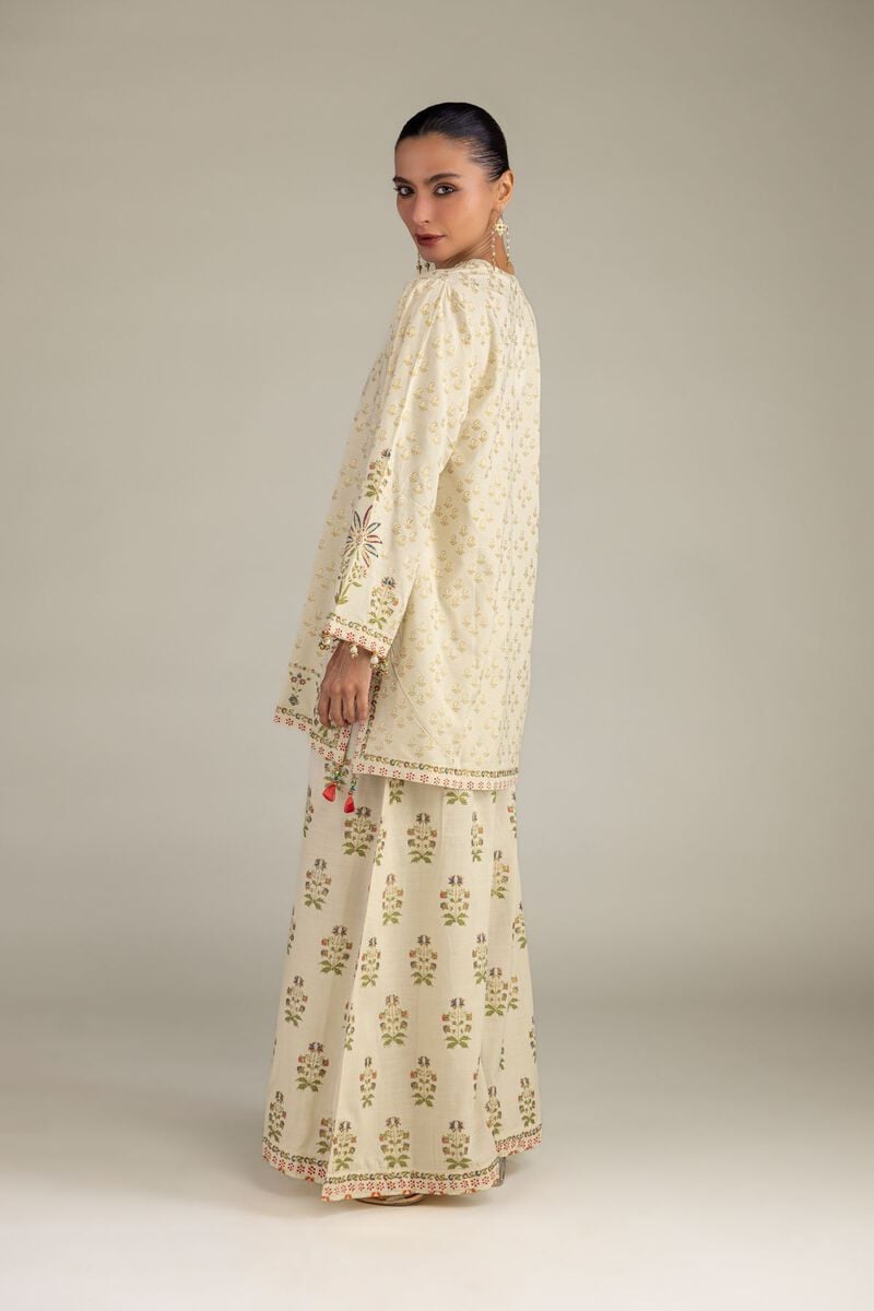 Floral V-Neck Kurta