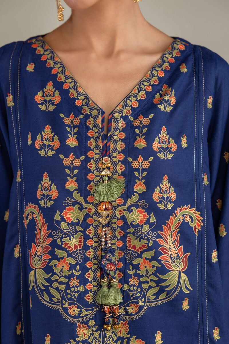 Navy Silk Kurta