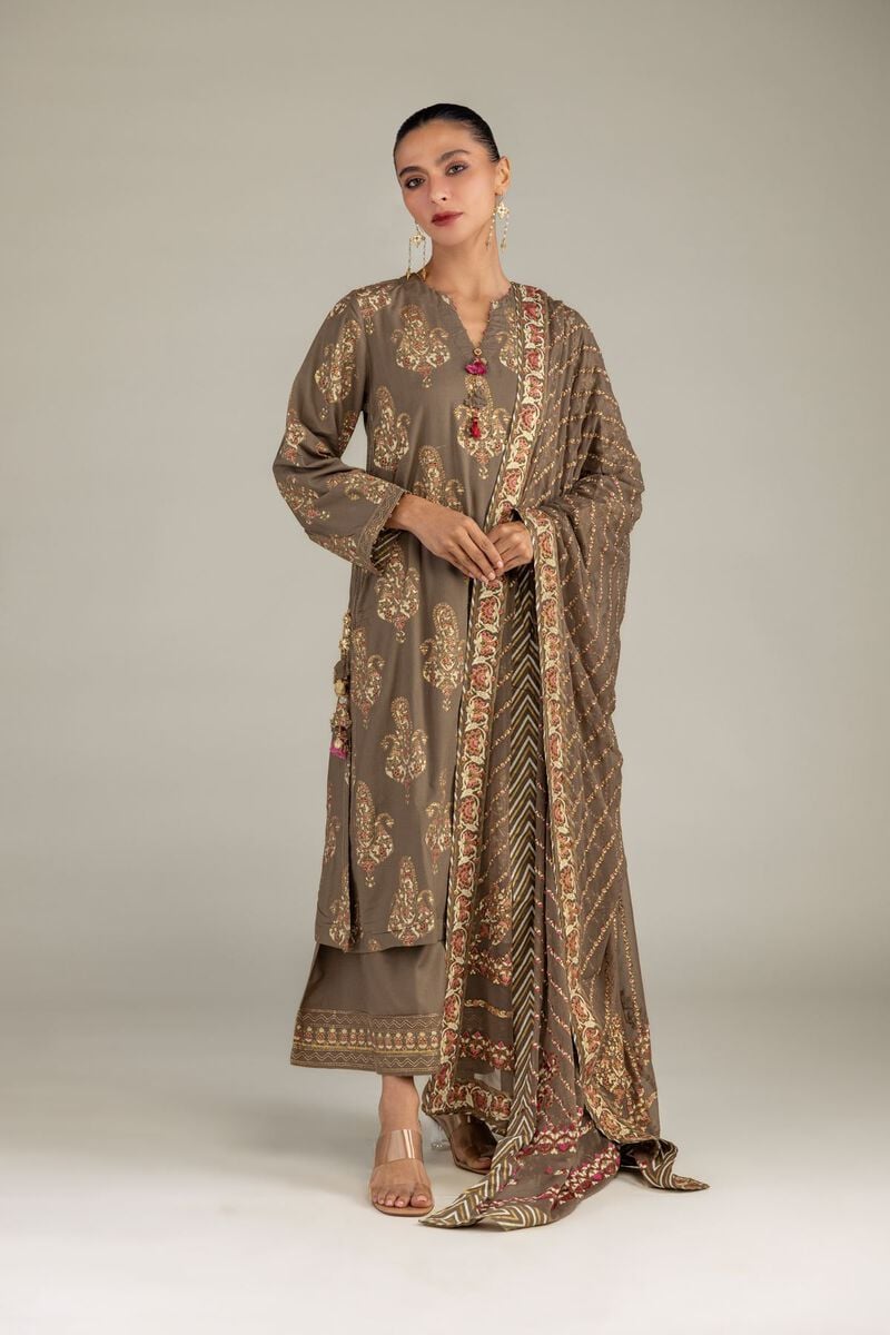 Brown Silk Pants