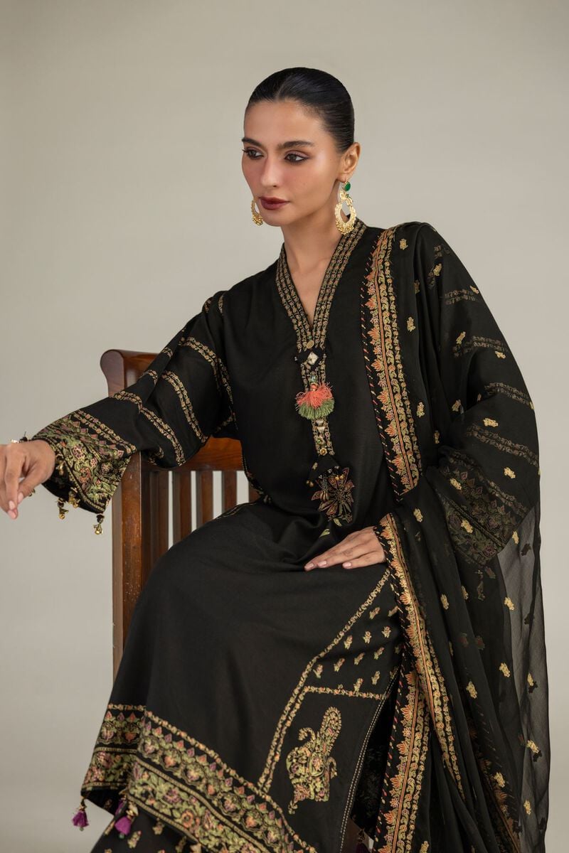 Black Chiffon Dupatta