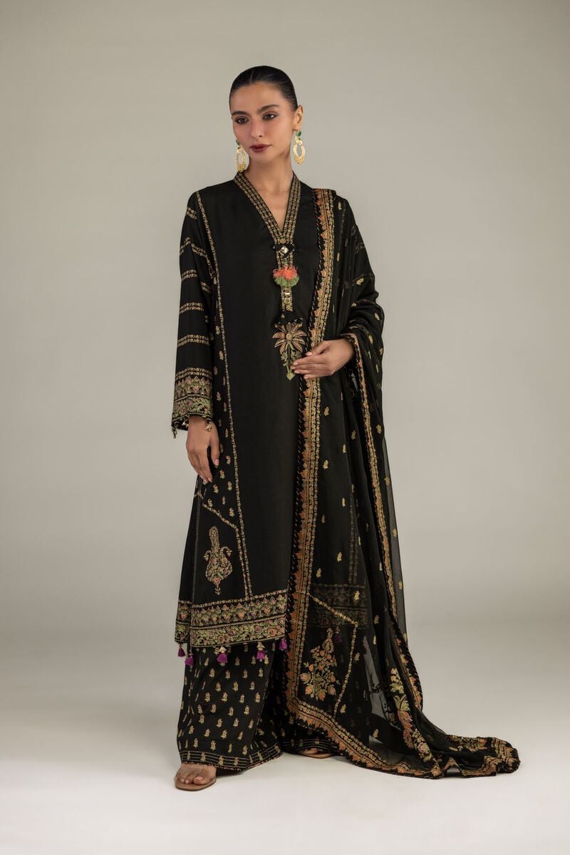 Black Chiffon Dupatta