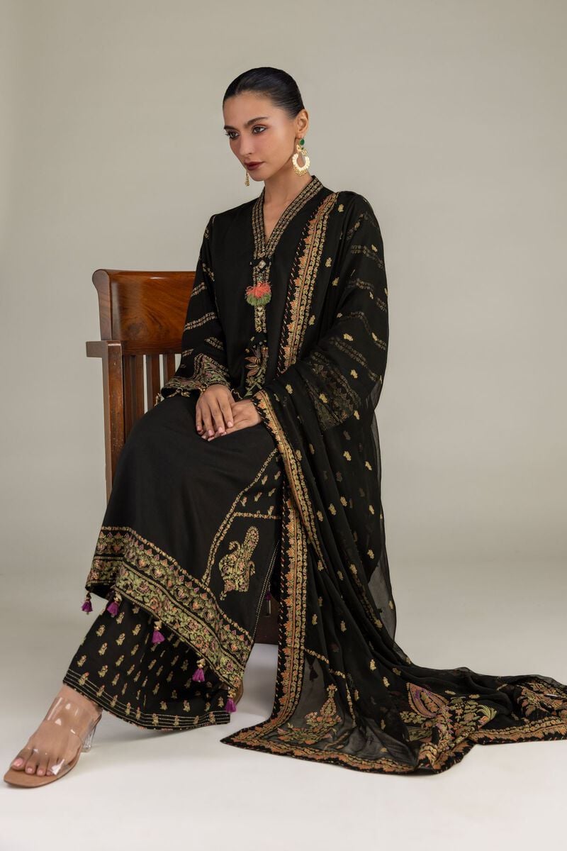 Black Chiffon Dupatta