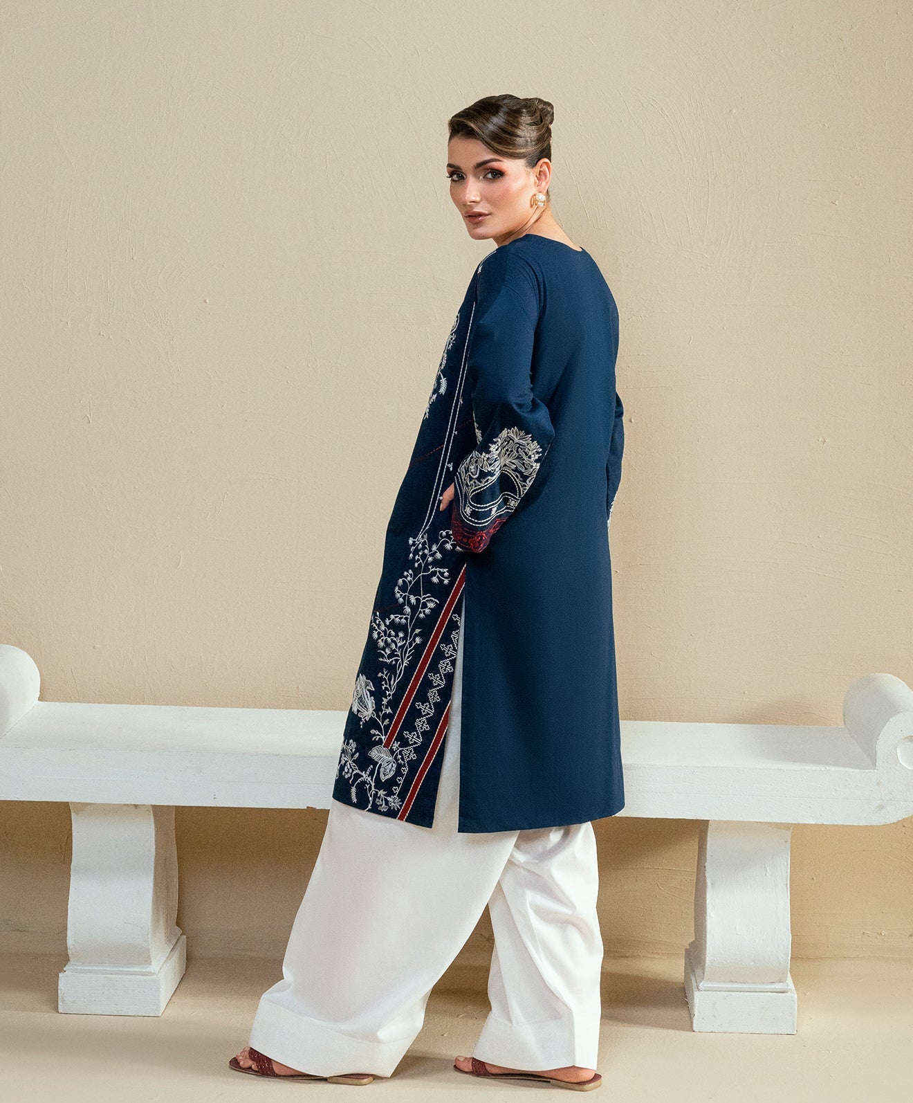 KEP-02 NAVY-CAMBRIC STITCHED 2PC