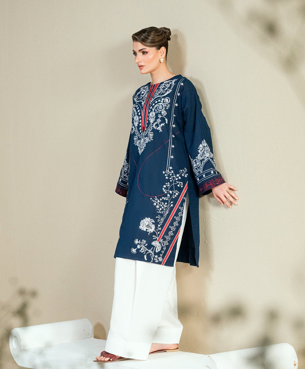 KEP-02 NAVY-CAMBRIC STITCHED 2PC
