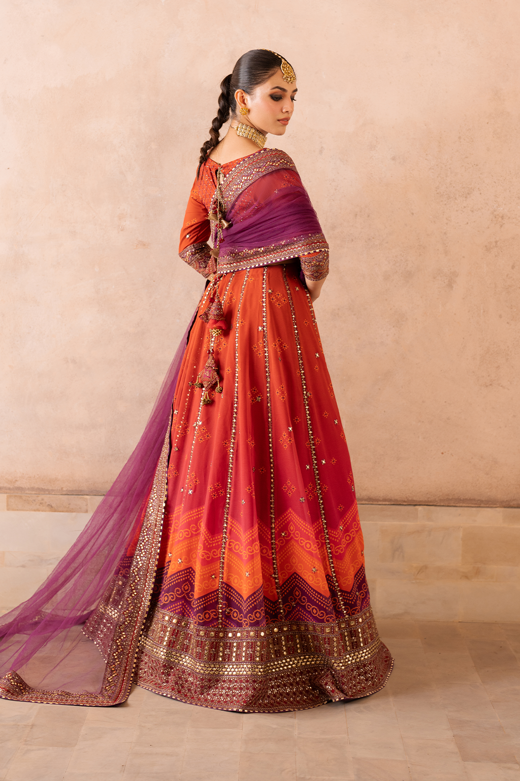 UE-334 Embroidered Chiffon (lehnga)