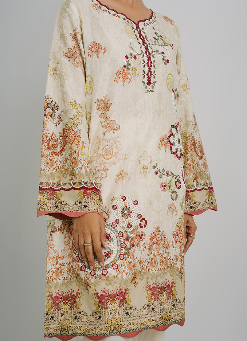 Printed And Embroidered Kurta