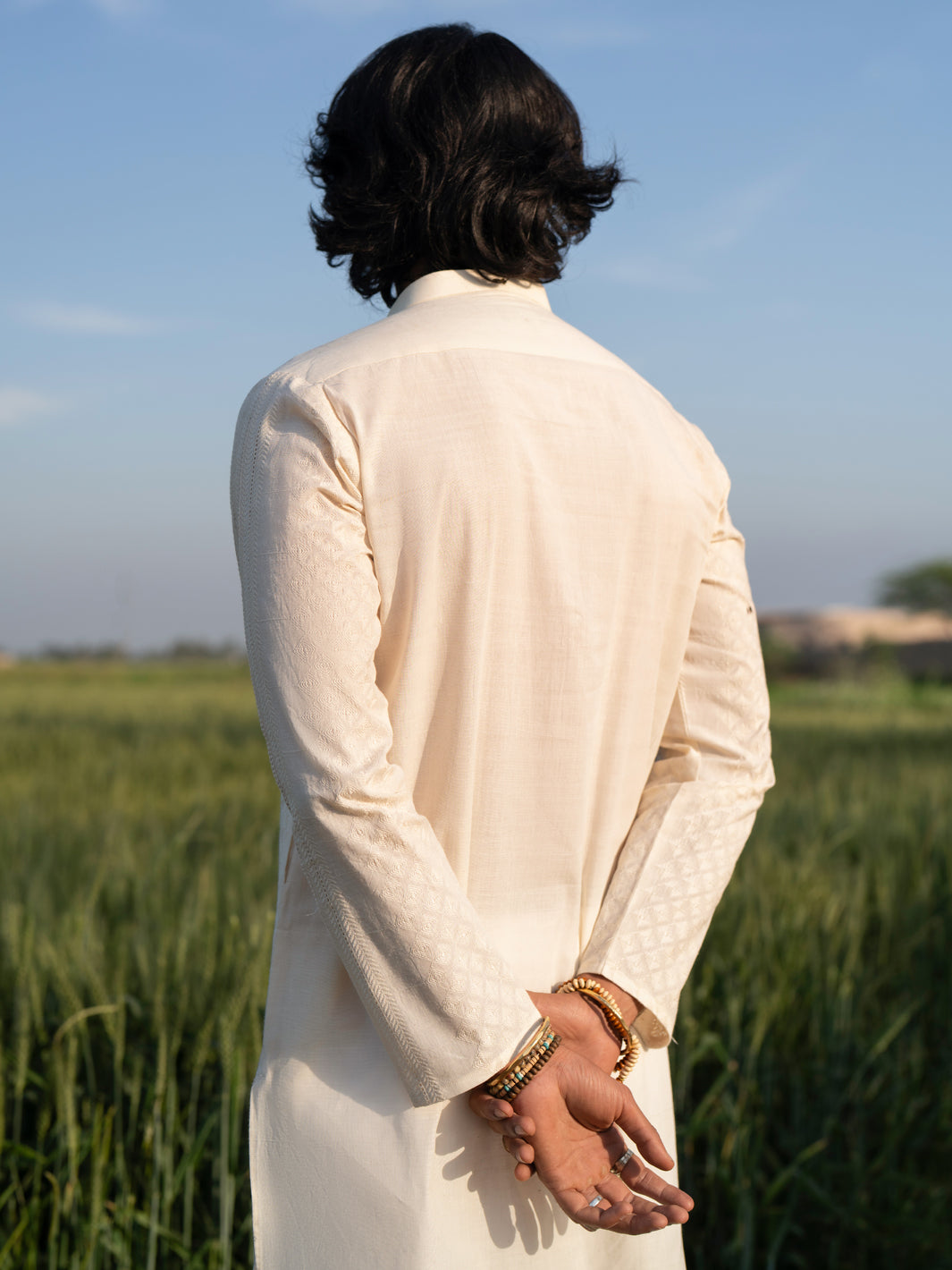 Cream Cotton Kurta - AL-K-1255B