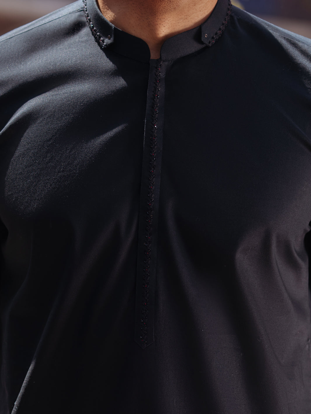 Black Cotton Kurta - AL-K-1264B