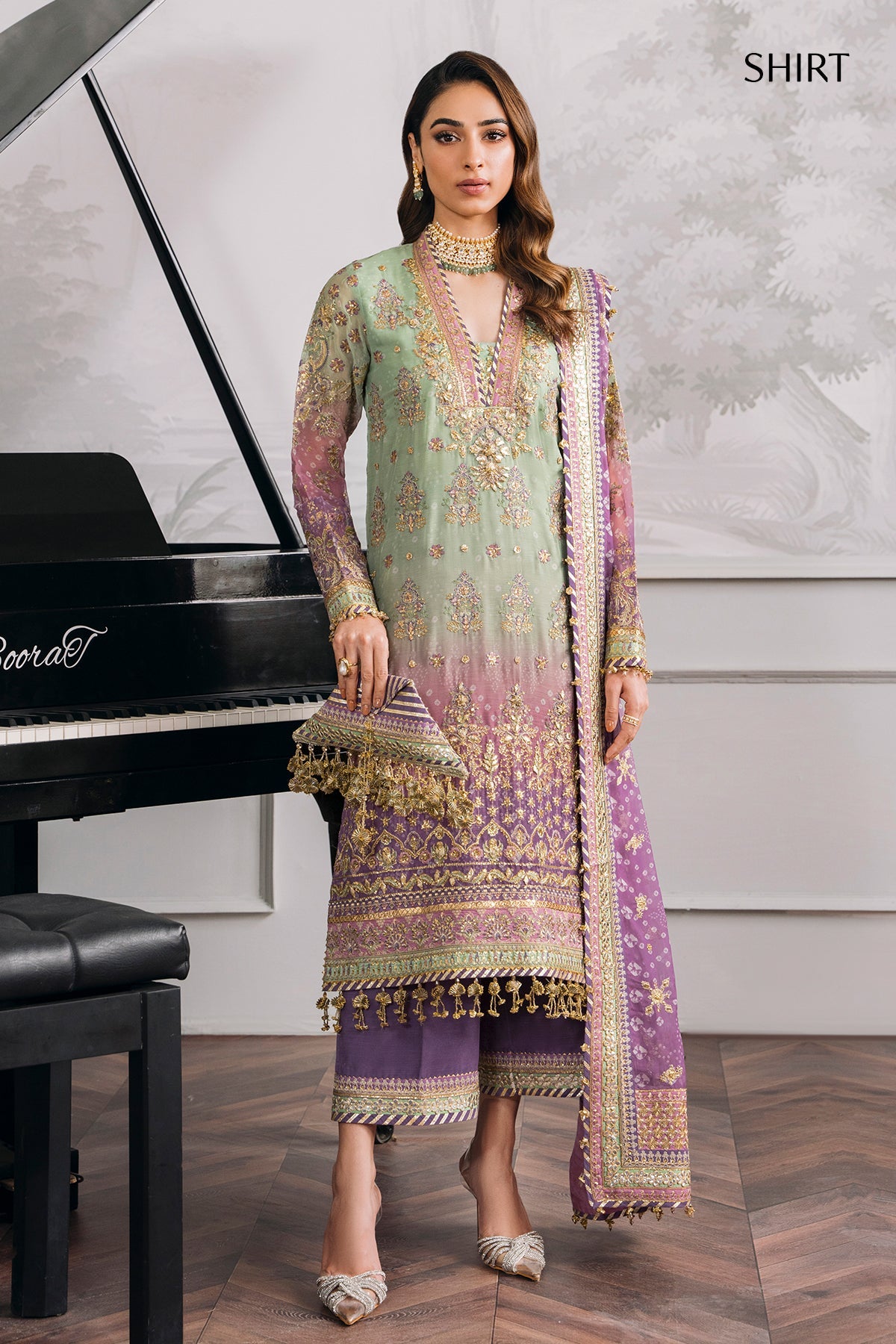 EMBROIDERED CHIFFON CH12-08 STITCHED