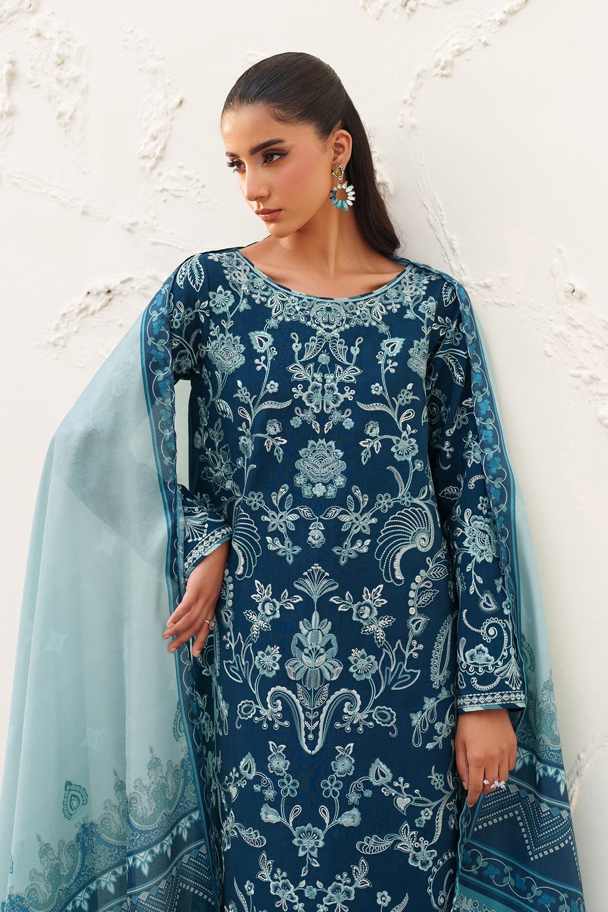 EMBROIDERED RAW SILK UF-4384