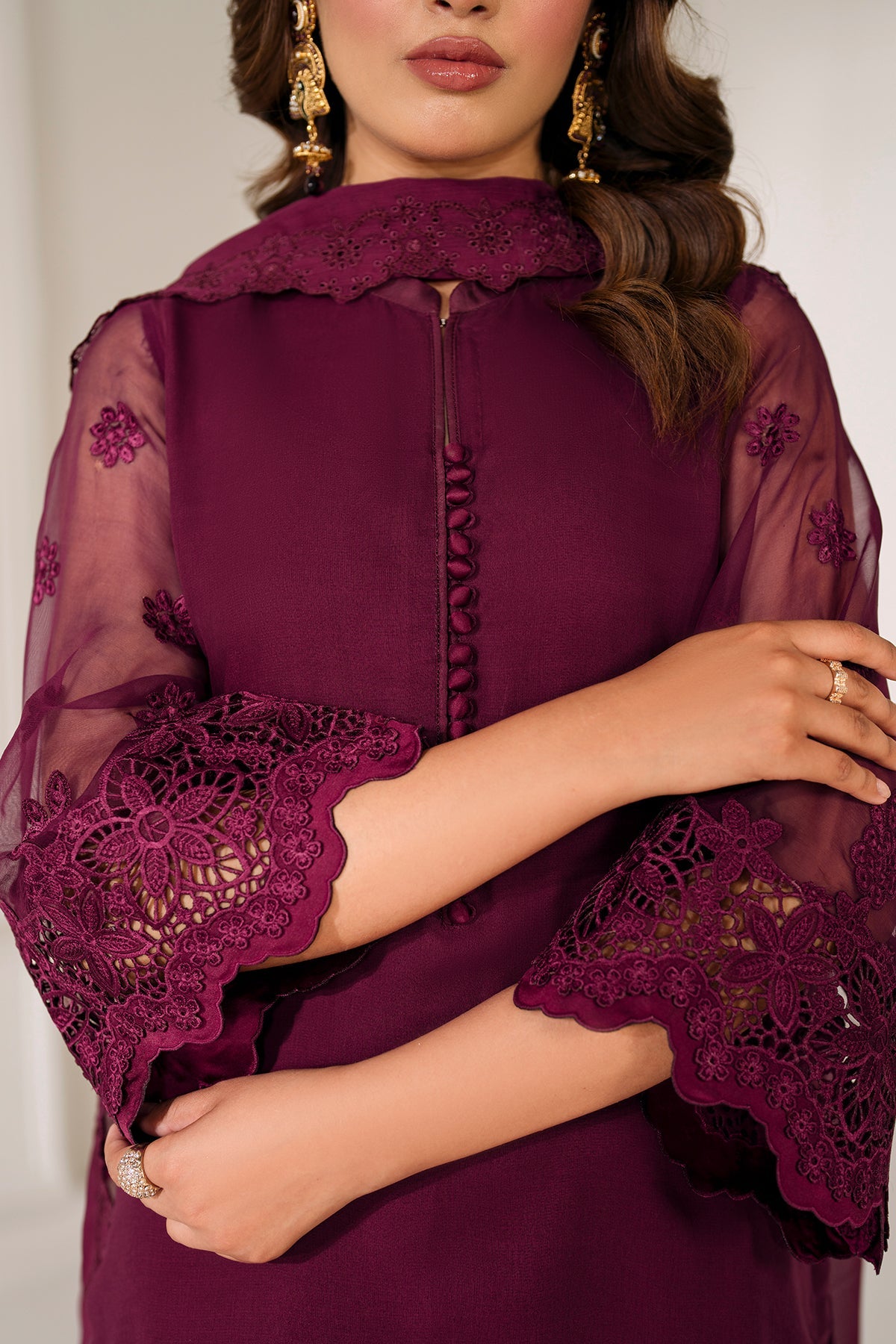 EMBROIDERED CHIFFON PR-1128