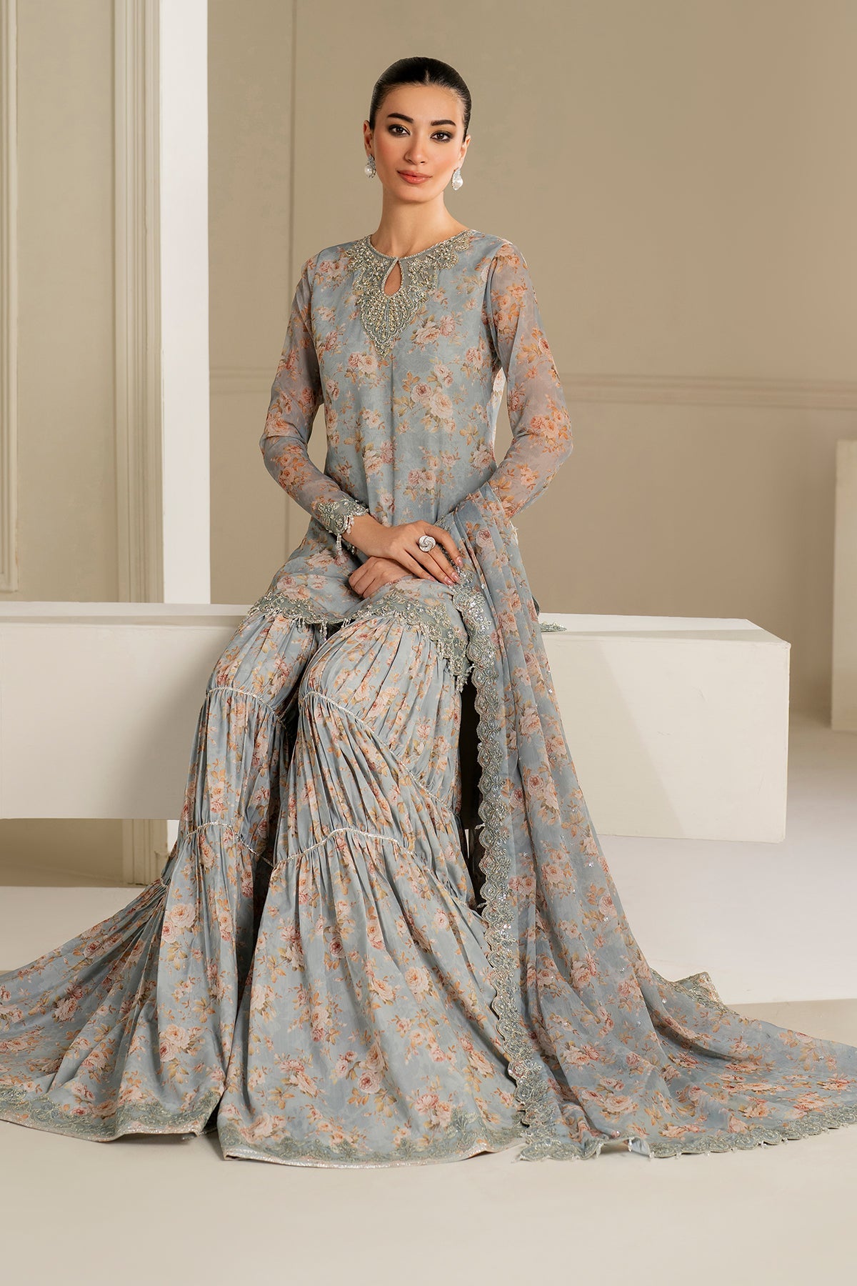 EMBROIDERED CHIFFON UF-4165