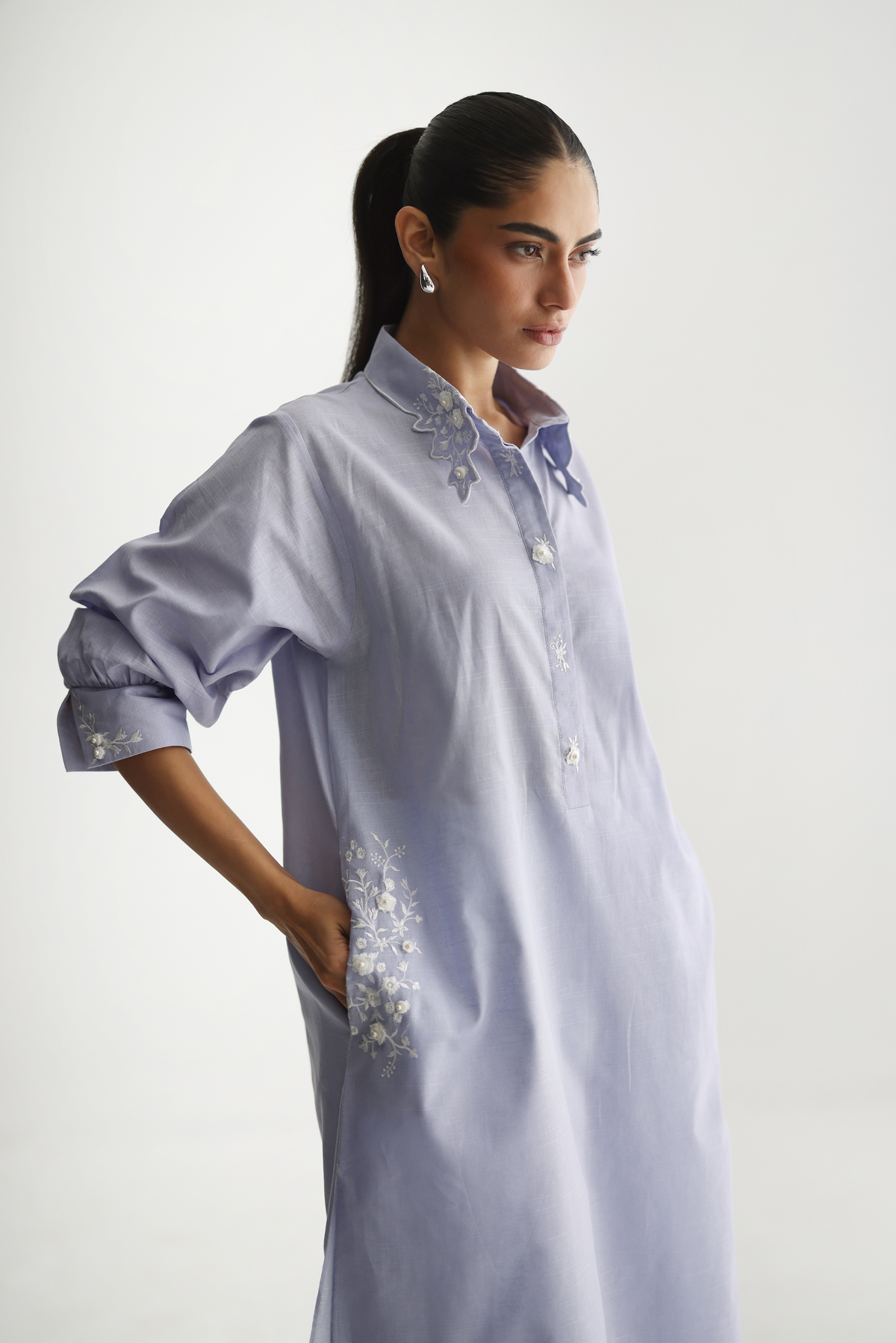 Lavender - Embroidered Shirt