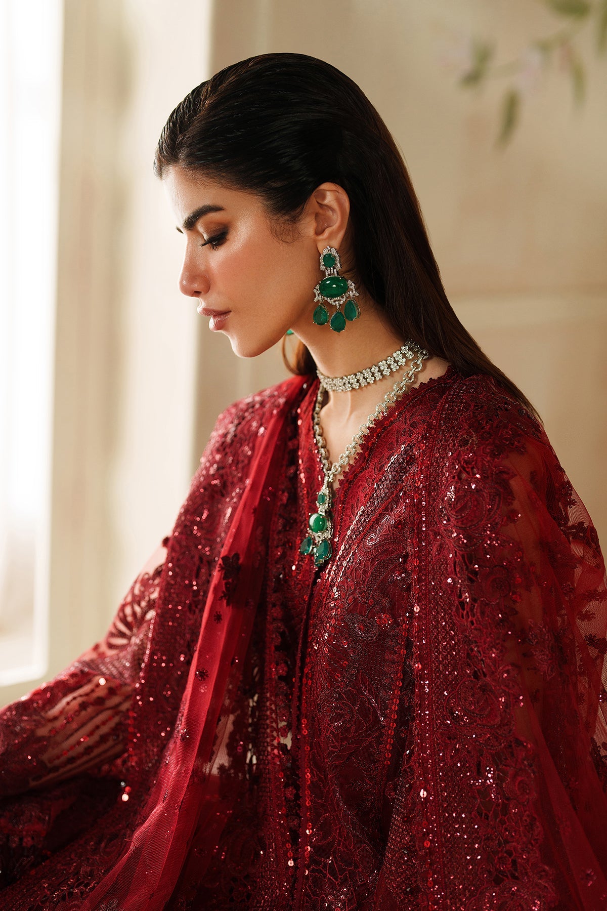 EMBROIDERED NET CH14-01 STITCHED