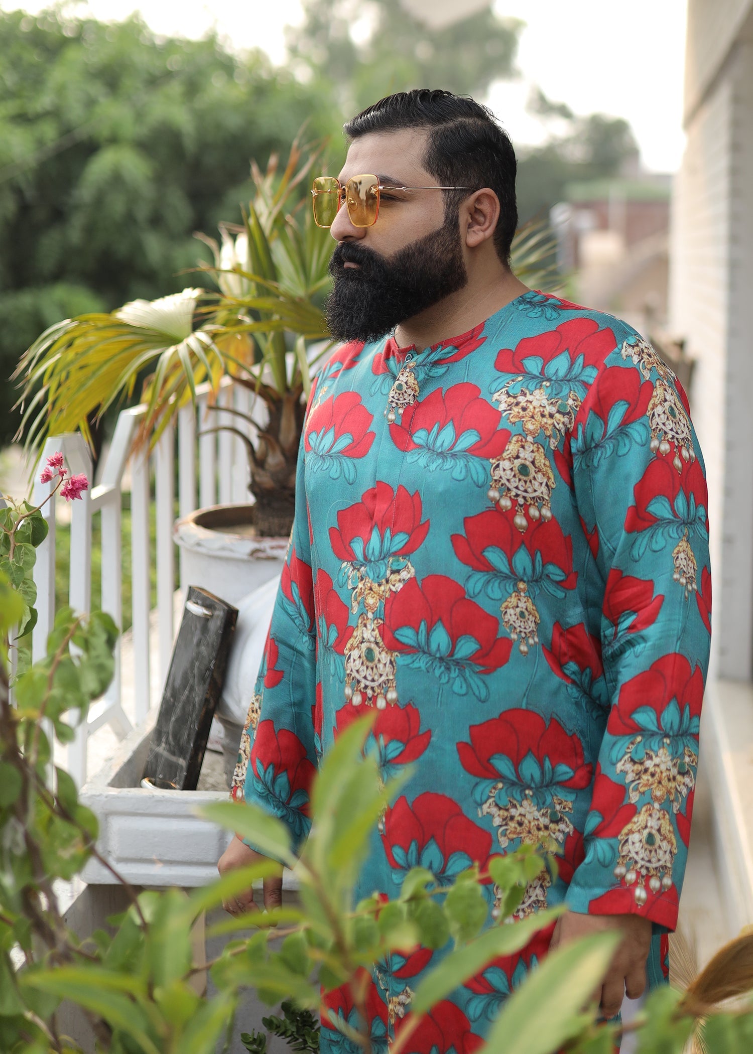 3 Piece Dyed Dobby Lawn Suit
