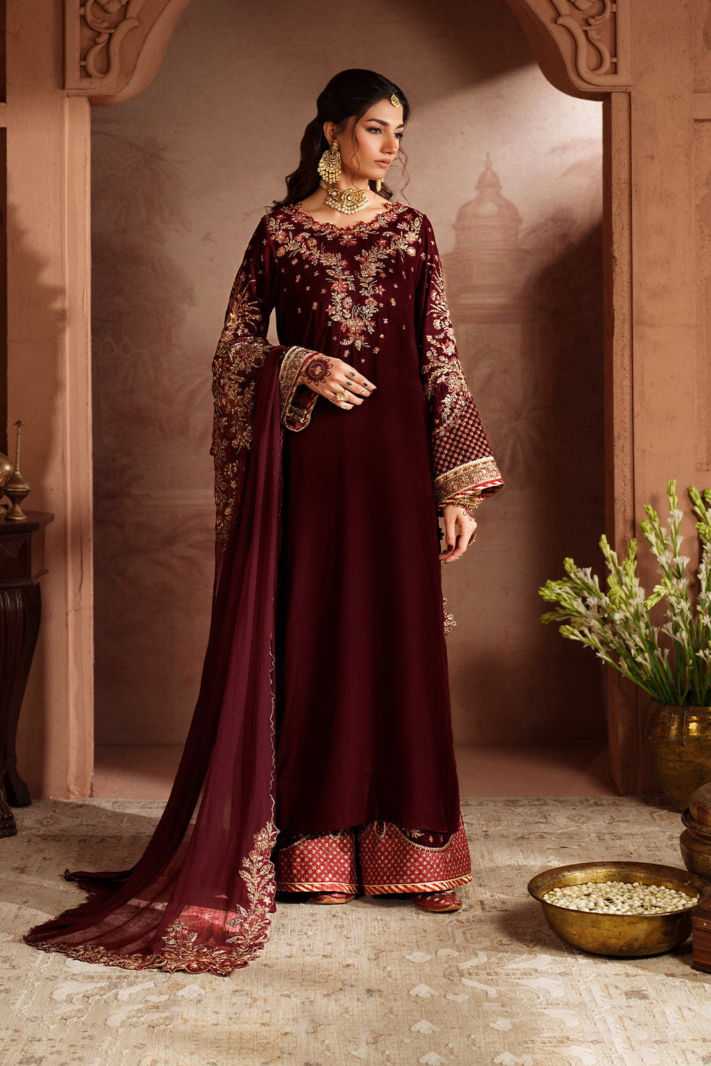 IV-55 Embroidered Velvet