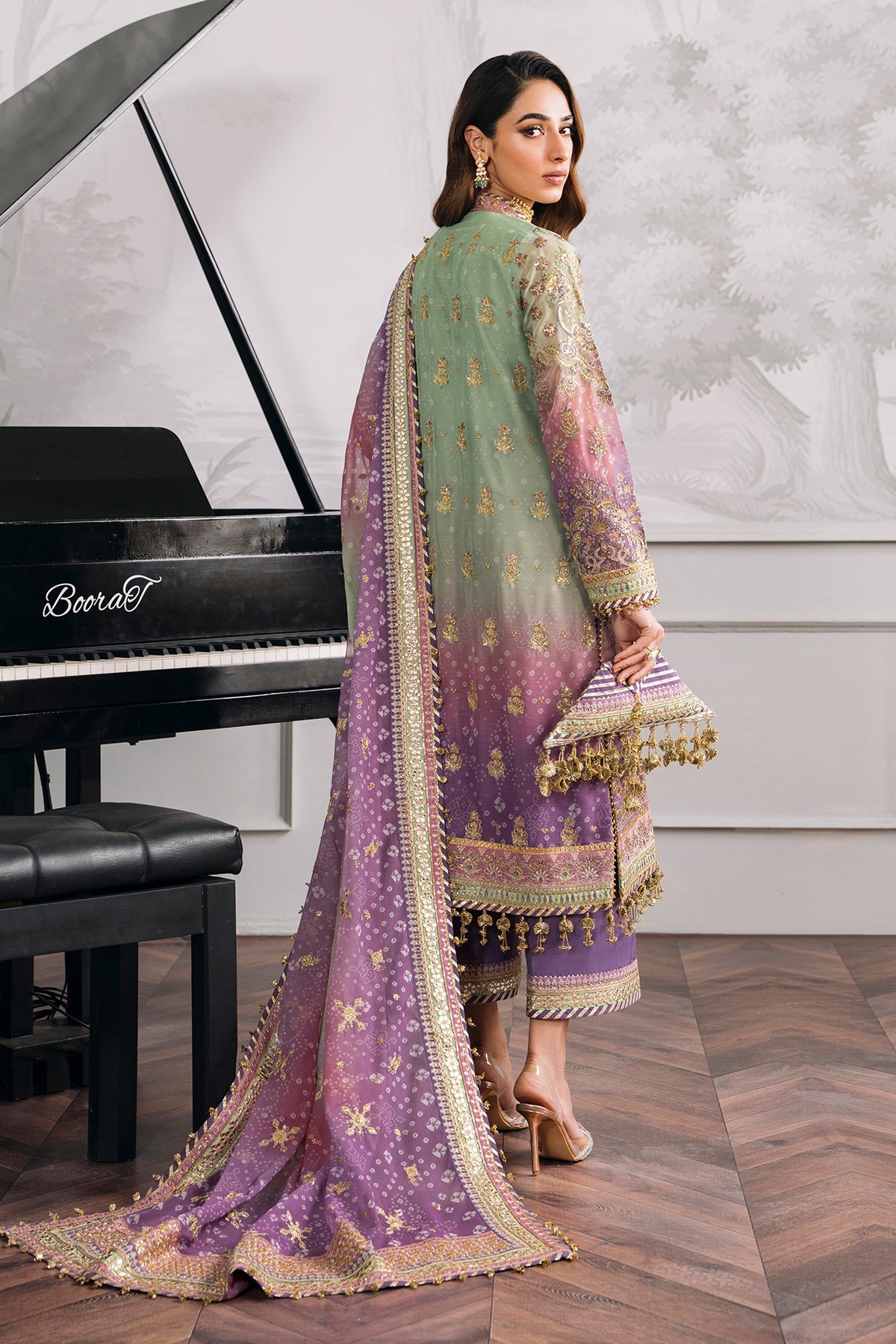 EMBROIDERED CHIFFON CH12-08 UNSTITCHED