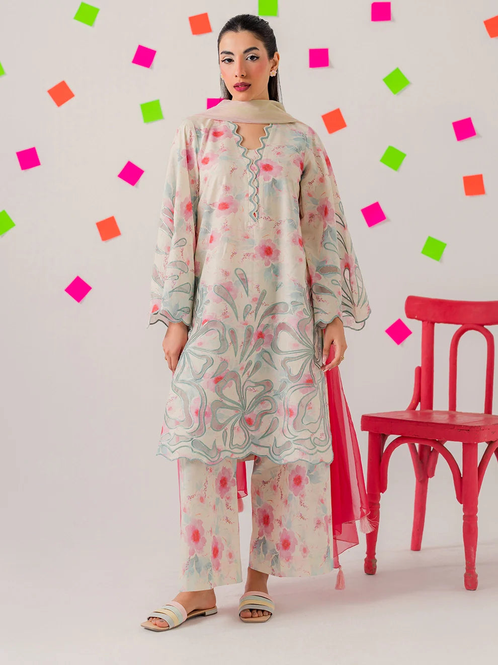 Confetti - 3Pc Printkari Suit