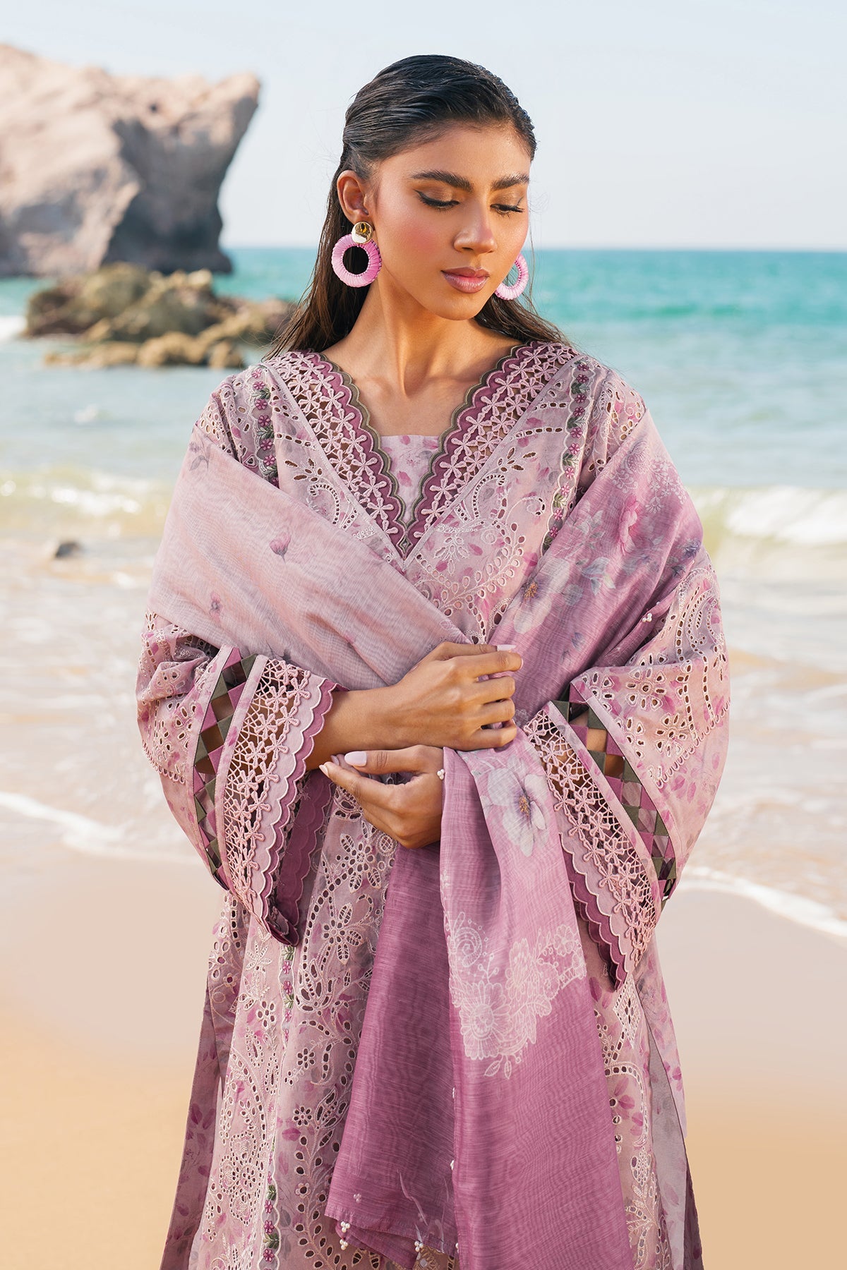 3 Piece Embroidered Dobby Lawn Suit
