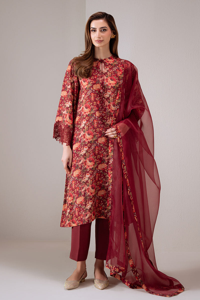 Scarlet Sunset-2 Pc (Shirt & Dupatta)