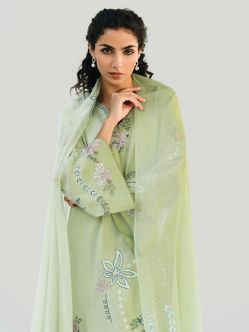 Pistachio Meadow - 3pcs Rawsilk Ensemble