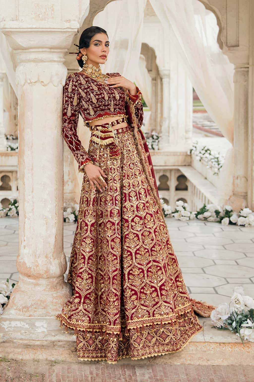 Embroidered Zari Net Fabric (1Pc) | LF-729