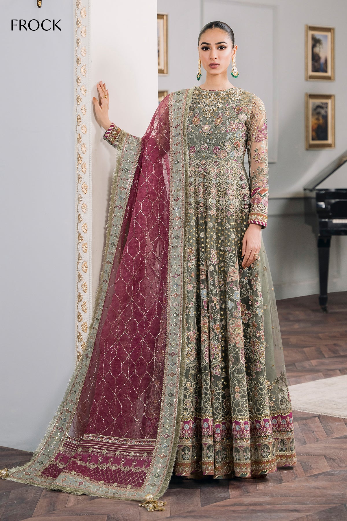 EMBROIDERED NET CH12-02 STITCHED