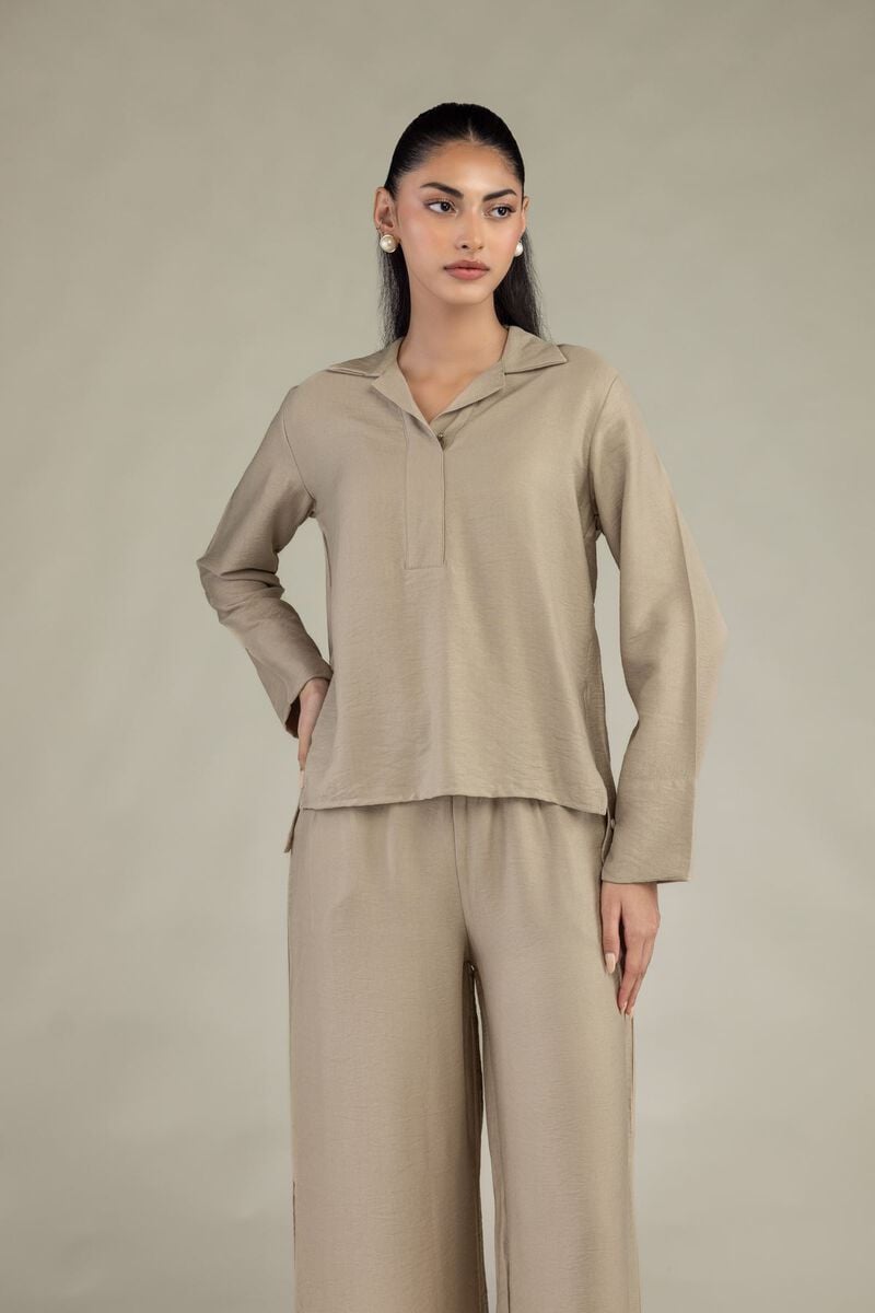 Solid V-Neck Shirt