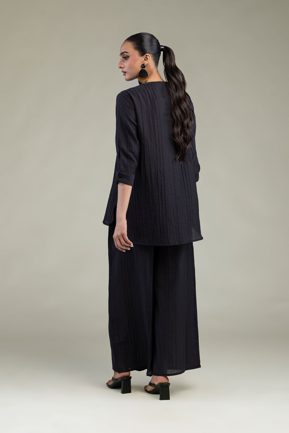 Black Crinkle Tunic