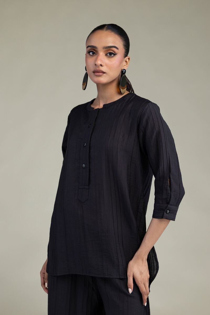 Black Crinkle Tunic