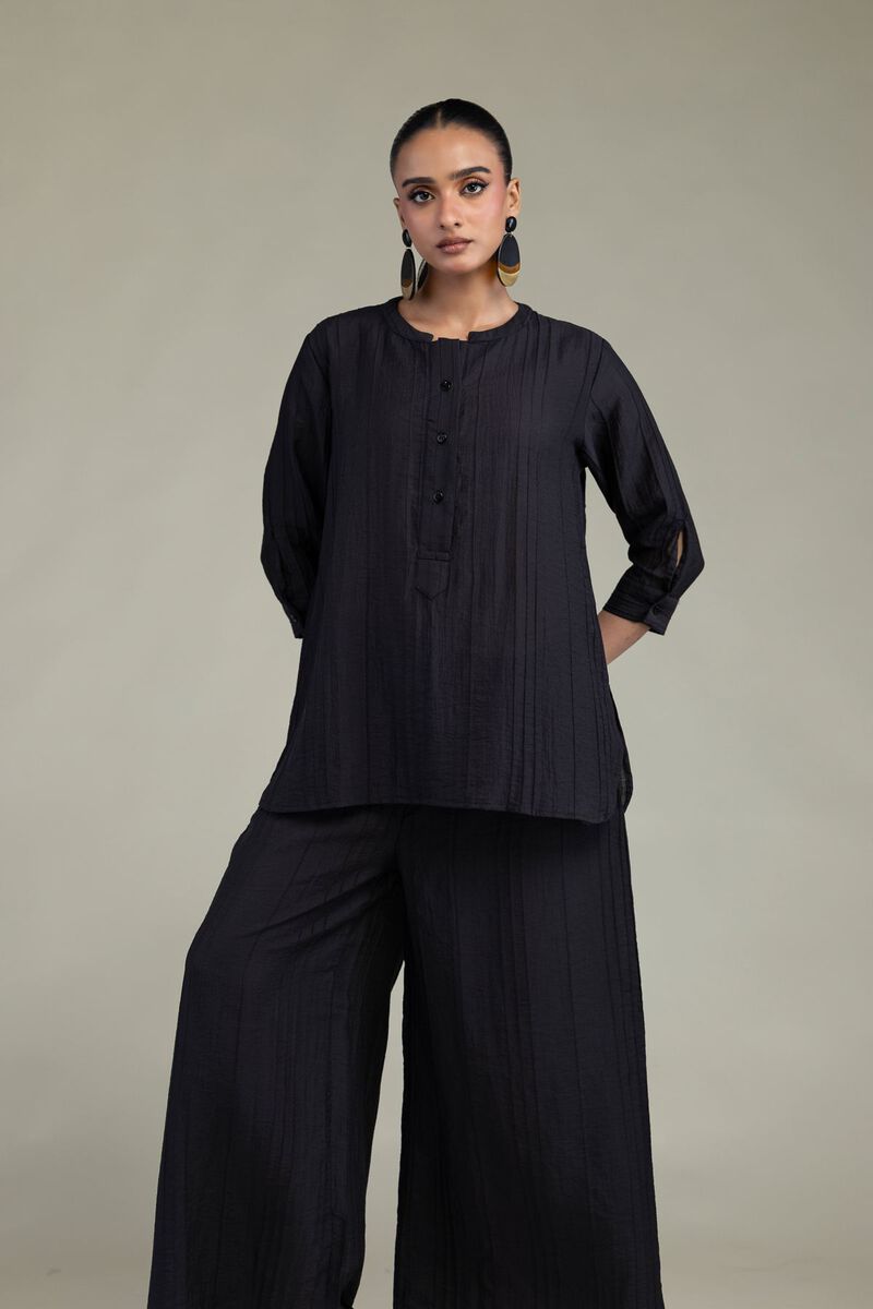 Black Crinkle Tunic