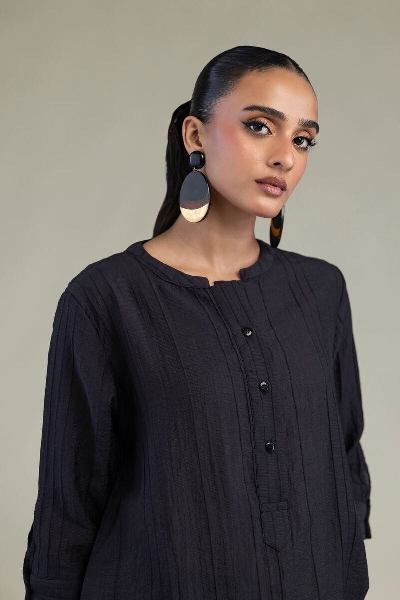 Black Crinkle Tunic