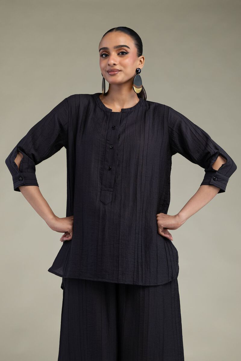 Black Crinkle Tunic