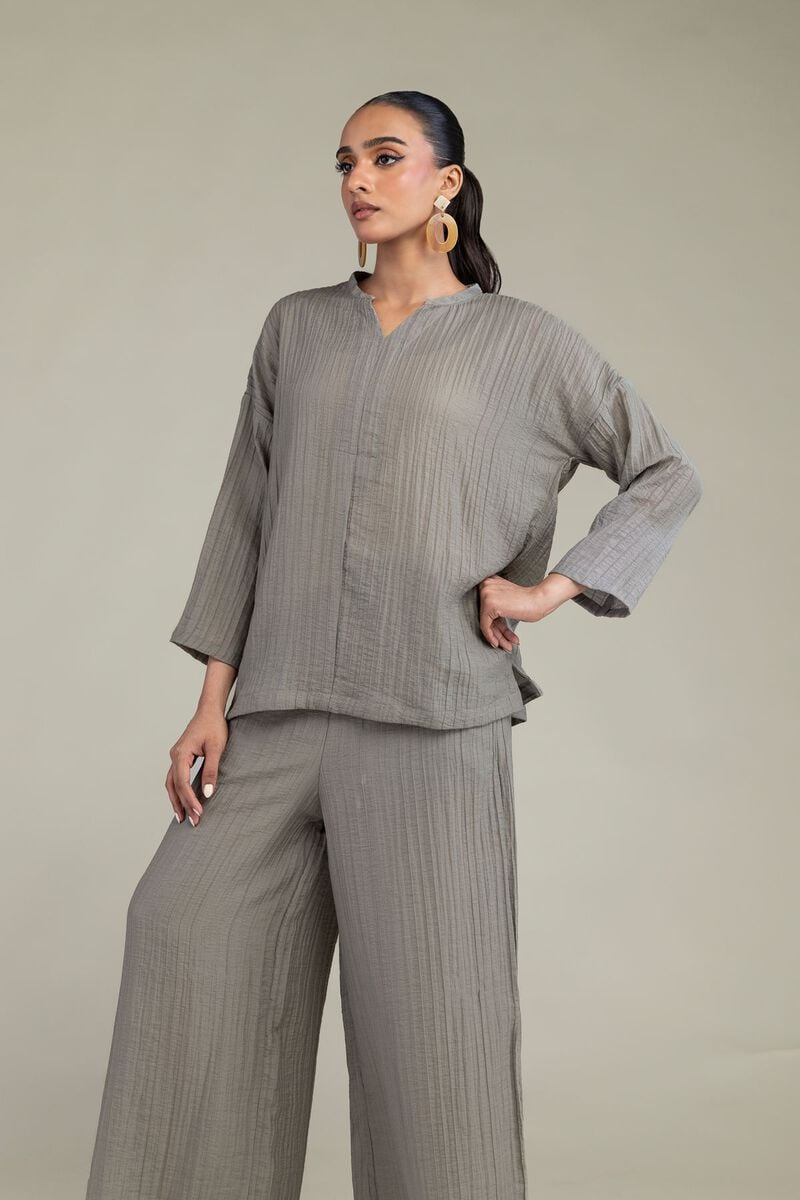 Crinkle V-Neck Blouse