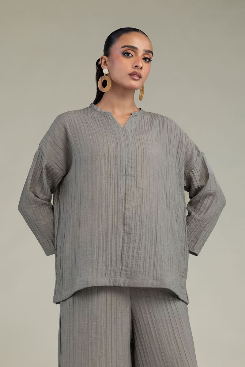 Crinkle V-Neck Blouse