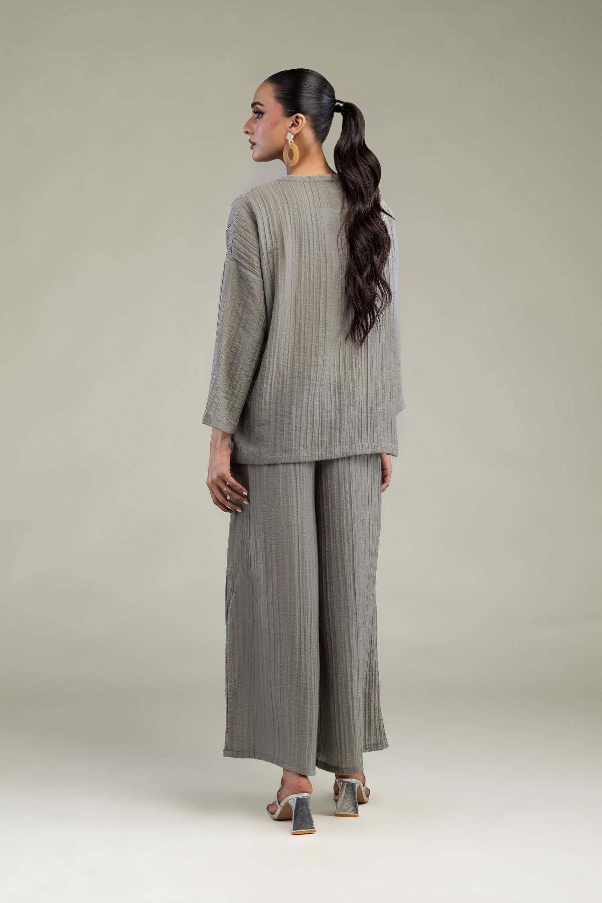 Crinkle V-Neck Blouse