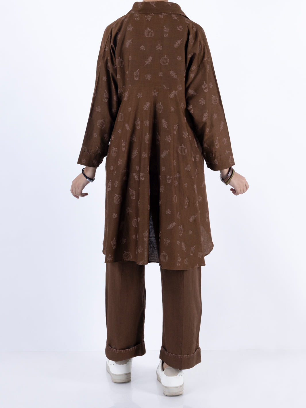 Dark Brown Cambric Kurti - ALT-LK-1098