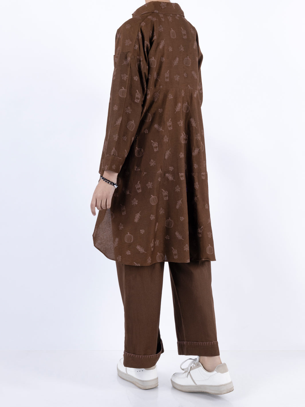 Dark Brown Cambric Kurti - ALT-LK-1098