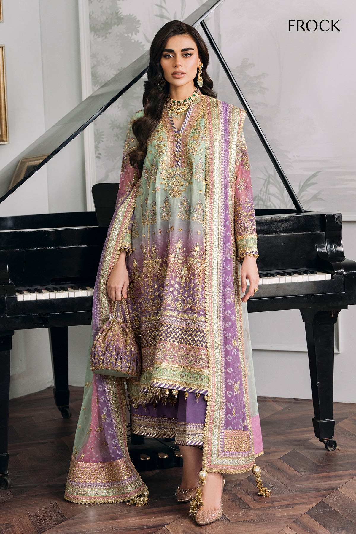 EMBROIDERED CHIFFON CH12-08 STITCHED