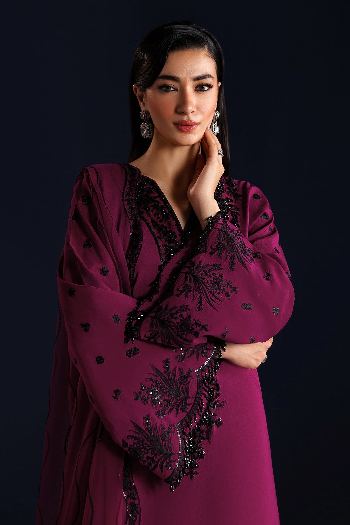 EMBROIDERED RAW SILK PR-1321