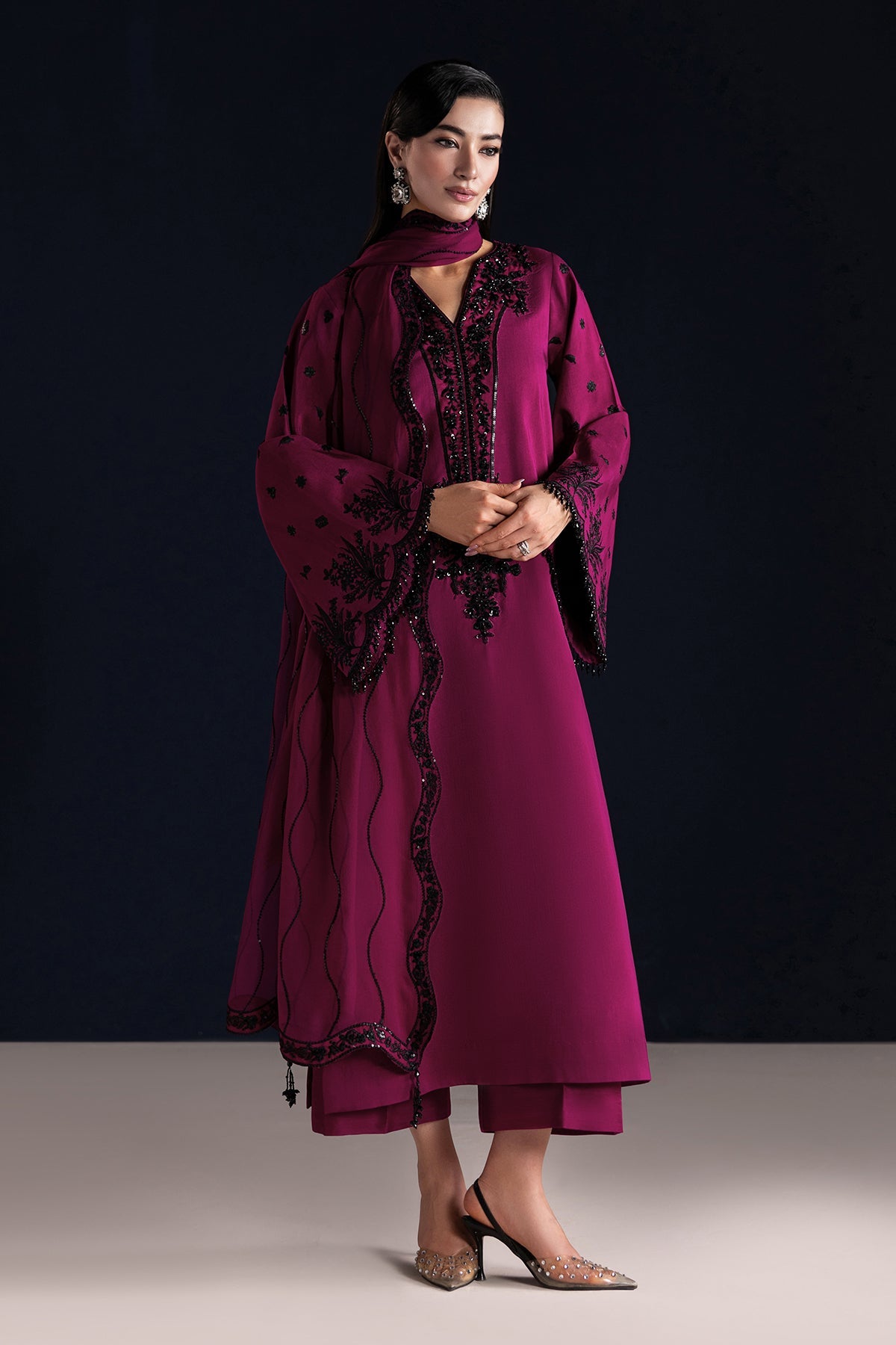 EMBROIDERED RAW SILK PR-1321