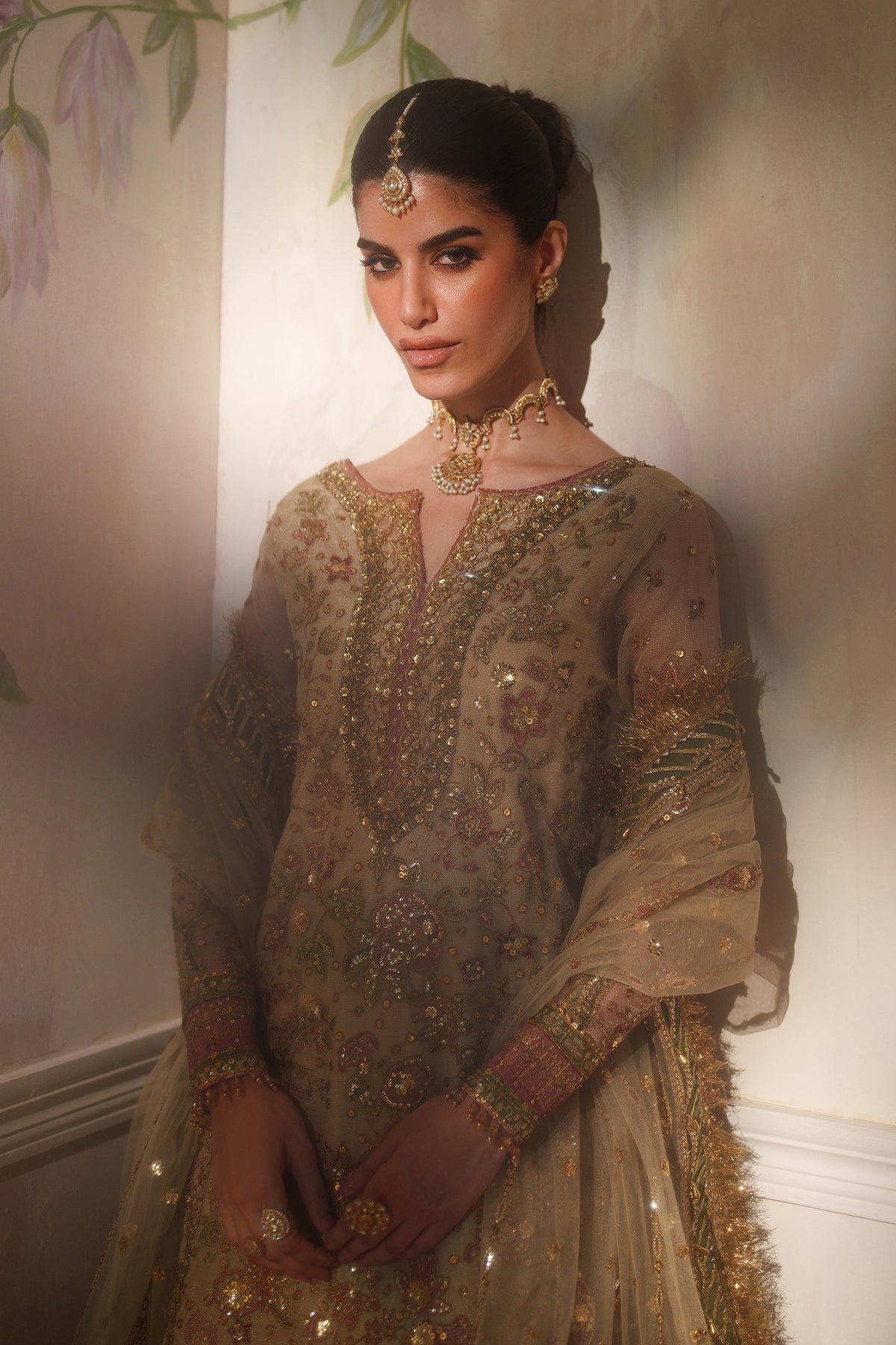 EMBROIDERED NET CH14-02 STITCHED