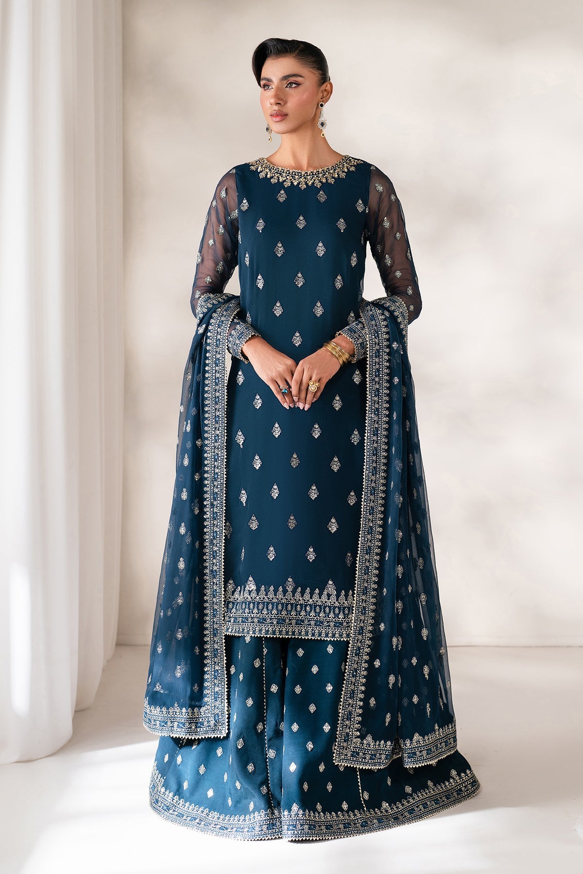 EMBROIDERED CHIFFON UF-4142