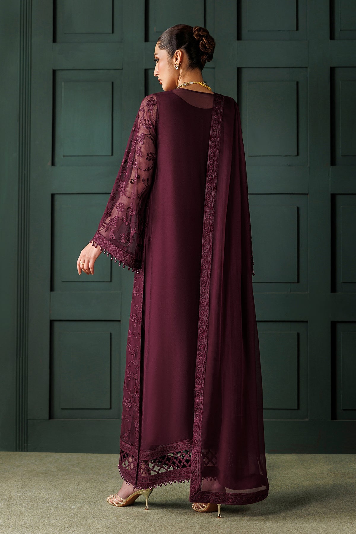 EMBROIDERED CHIFFON UF-4436