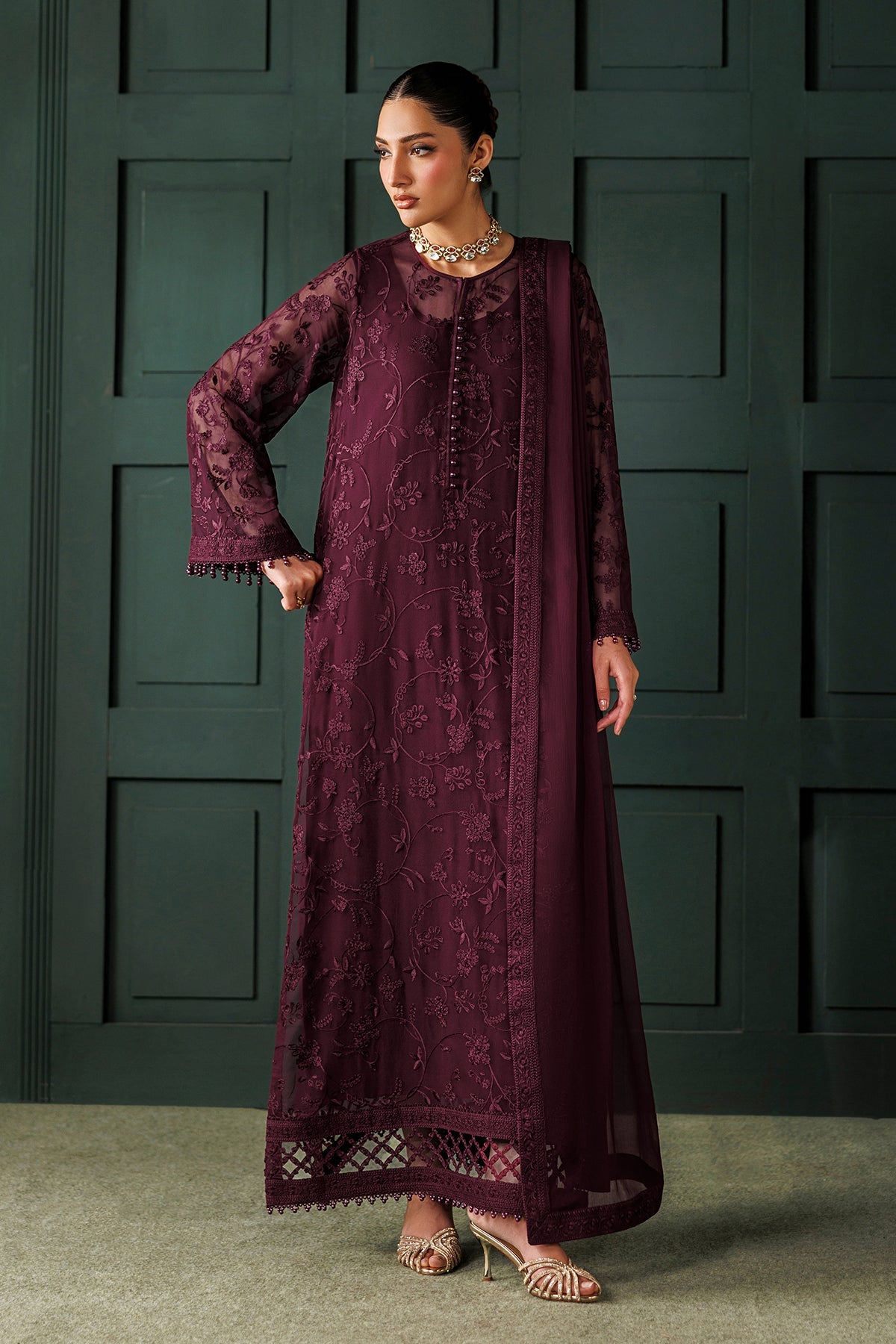 EMBROIDERED CHIFFON SF-4436