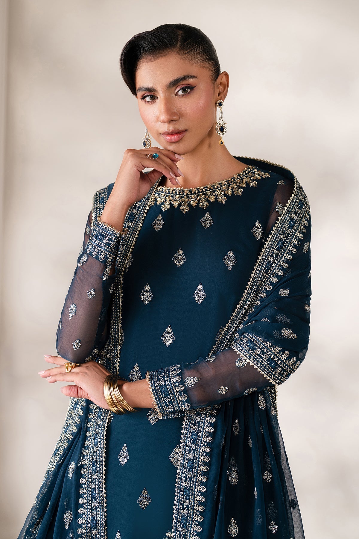 EMBROIDERED CHIFFON UF-4142